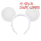 White Plain Mickey Mouse Simulated Leather Ear Headband