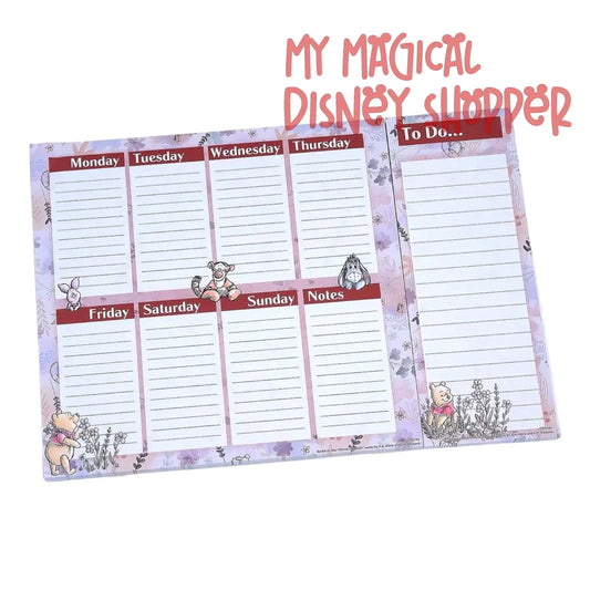 Winnie the Pooh Hundred Acre Wood Friends Floral Desk Planner