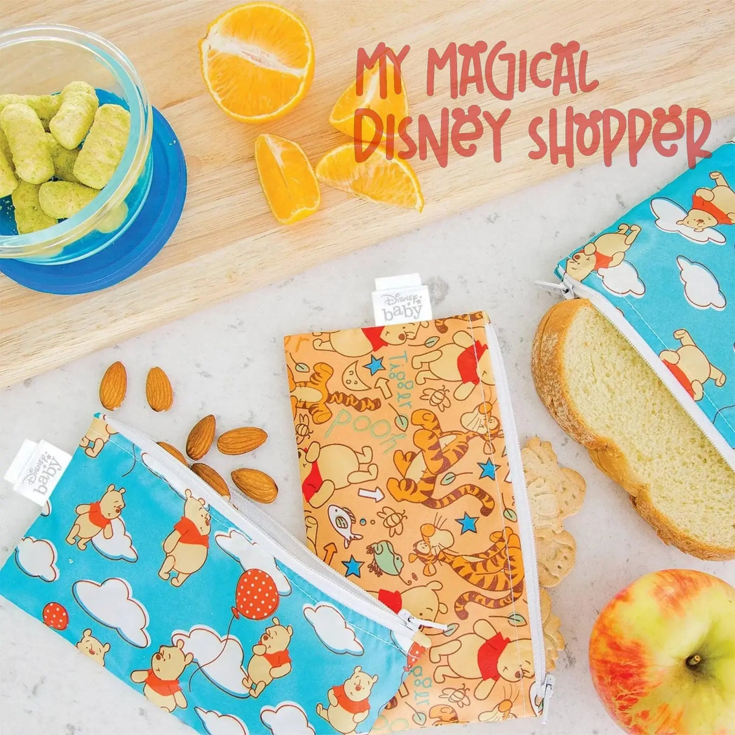 Winnie the Pooh Reusable Snack Bag, Small 2-Pack