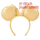 Yellow Sequins Minnie Mouse Ears Headband with Bow