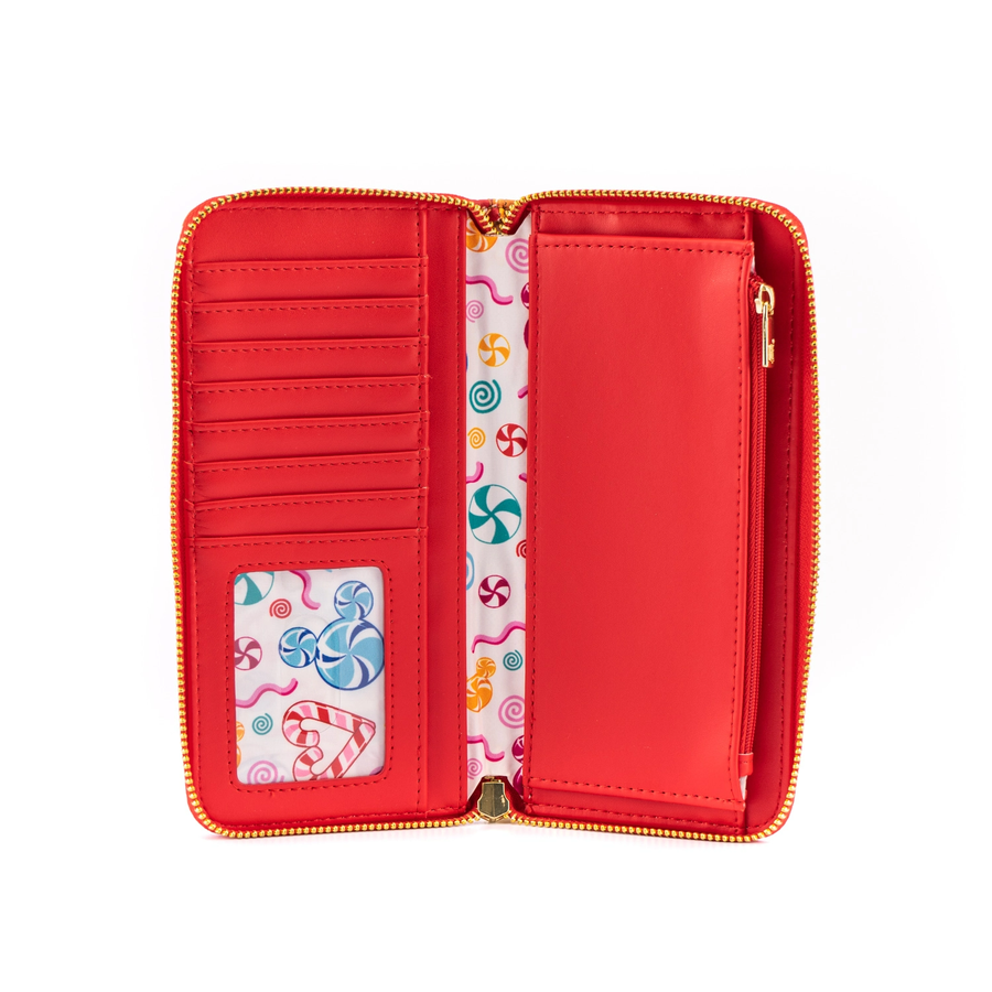 Gingerbread Mickey And Minnie Mouse Zip Around Wallet