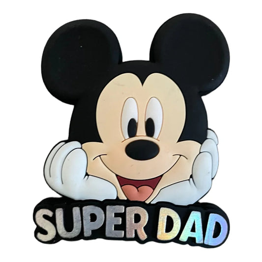 Mickey Mouse Head Super Dad Novelty Magnet