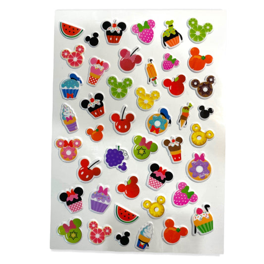 Disney Mickey Icon Fruit Puffy Stickers - 30 Count