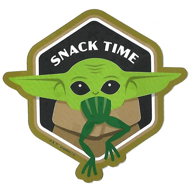 Snack Time Baby Yoda Star Wars Disney Window Sticker