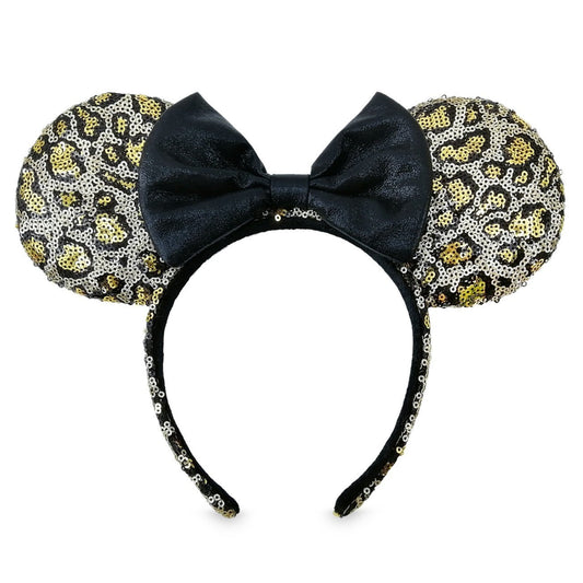 Minnie Mouse Sequined Leopard Print Ears Headband