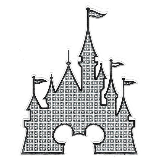 Diamond Bling Cinderella Castle Disney Window Decal - Textured