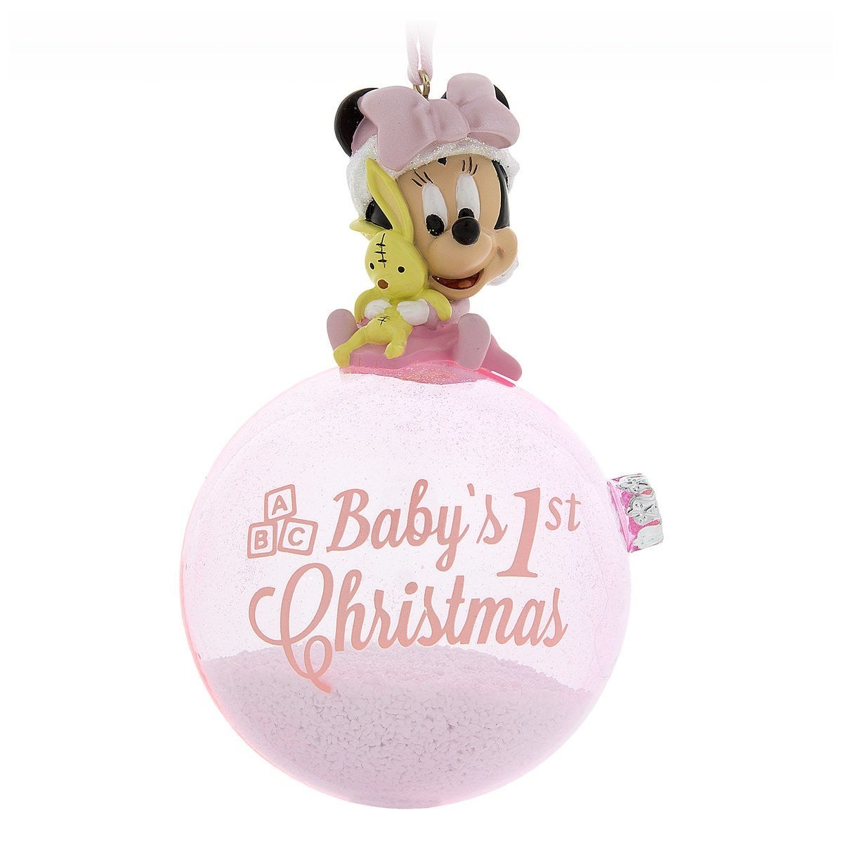 Baby Girl Disney Figure On A Ball Ornament - Minnie Baby's First Christmas