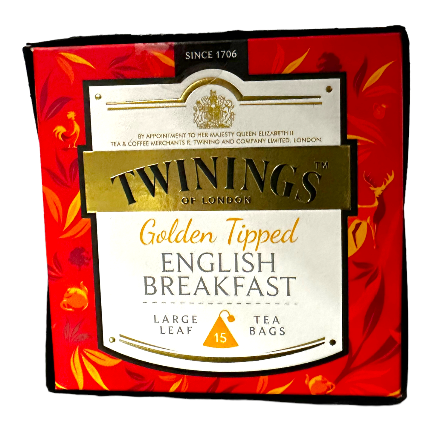Twinings of London Golden Tipped English Breakfast 15 ct Large Leaf Tea Bags