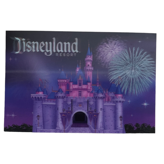 Disneyland Resort Fireworks Over Castle 3D Lenticular Postcard