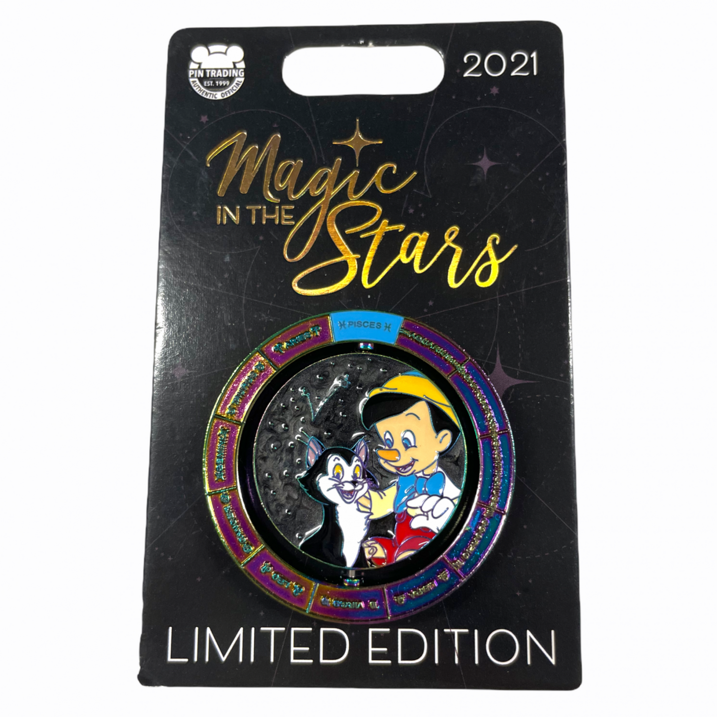 Magic In The Stars Series - #3 Pinocchio And Figaro Pin - Limited Edition