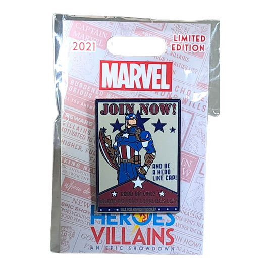 Captain America Recruitment Poster Series  - Heroes vs Villains Pin Event  - Limited Edition 2000