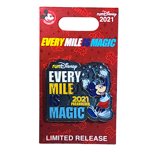 Disney Mickey Every Mile Is Magic RunDisney 2021 Passholder Pin - Limited Release