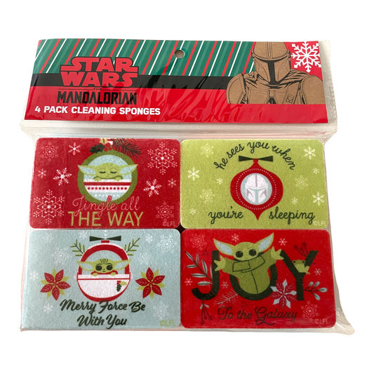 Grogu Baby Yoda Star Wars Christmas Cleaning Sponges - 4 Pack
