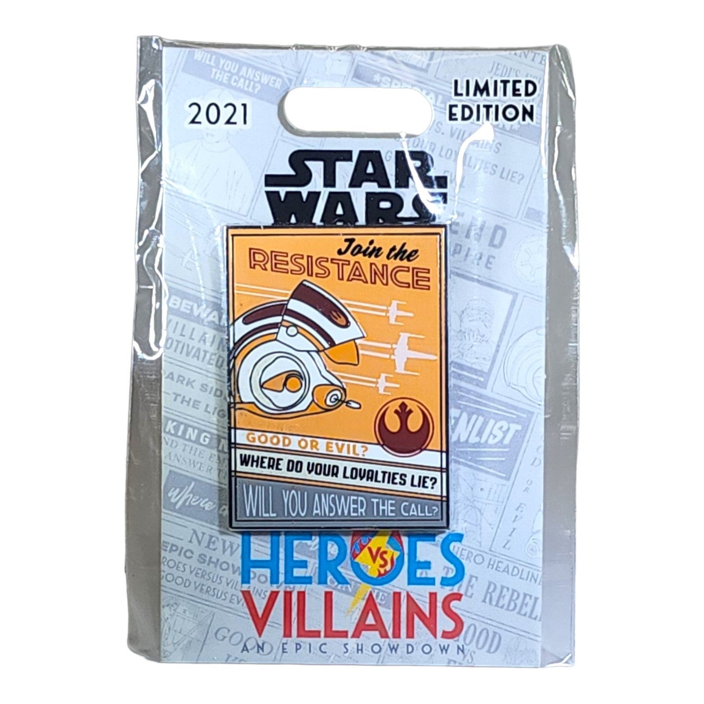 Star Wars Join the Resistance Recruitment Poster Series  - Heroes vs Villains Pin Event  - Limited Edition 2000